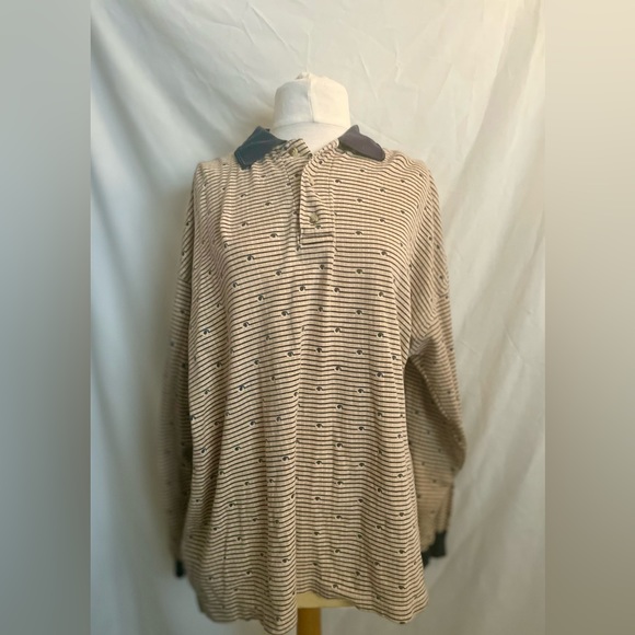Vintage boho long sleeve collared shirt oversized fit - Picture 2 of 12